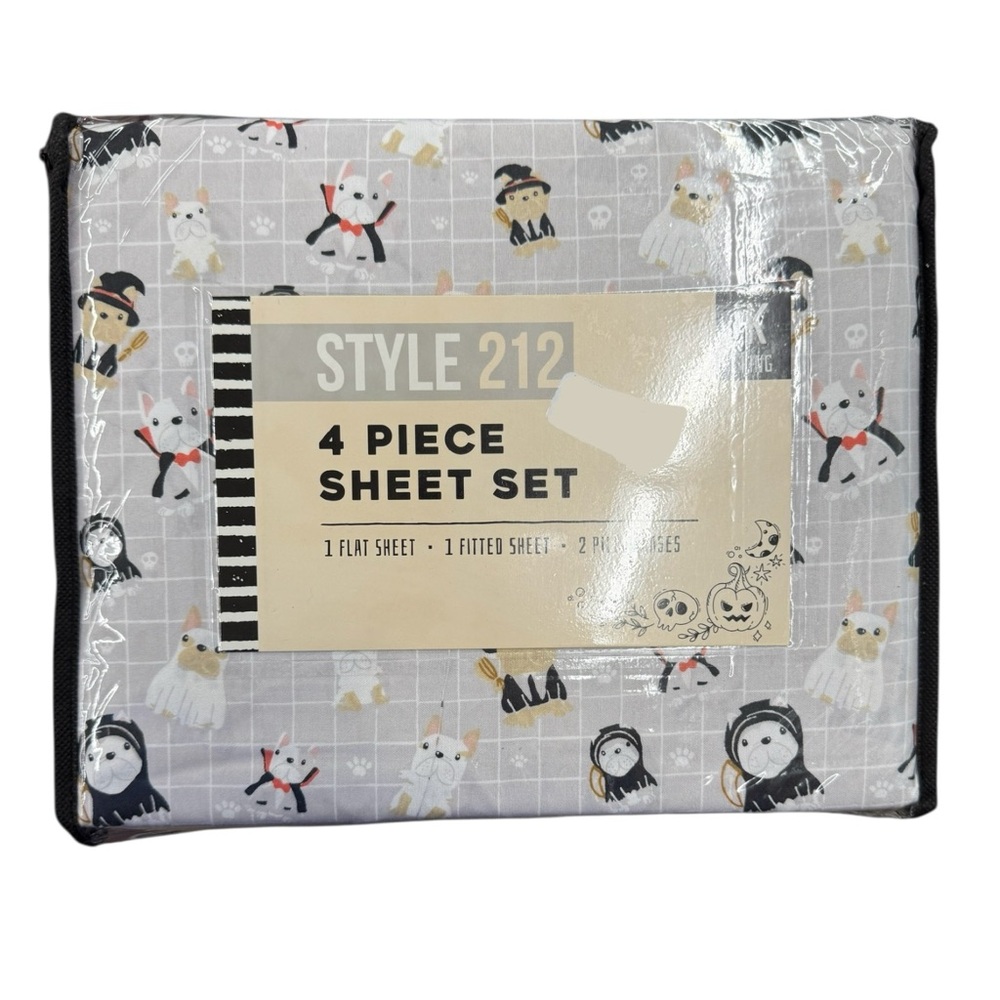 Frenchie French Bulldog Halloween King Sheet Set